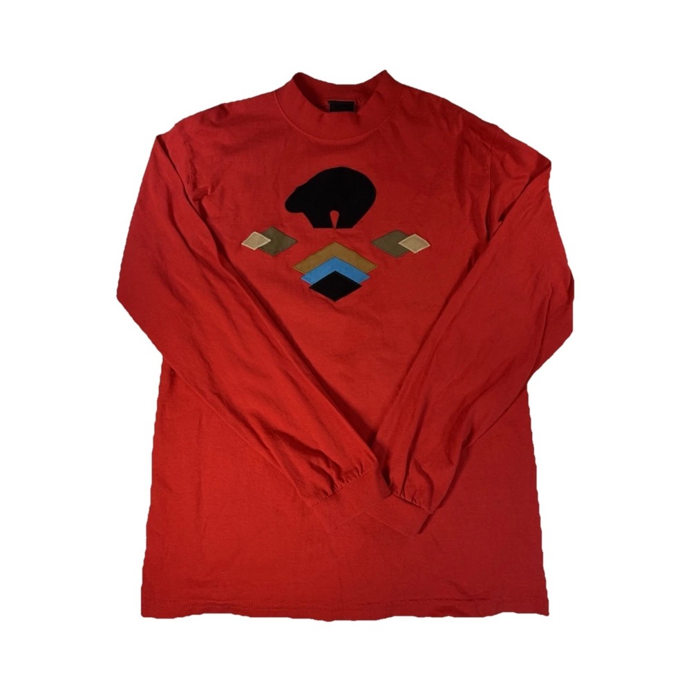 MOXIE Santa Fe NM Bear Art Shirt Long Sleeve Heavyweight USA Vintage Men's L